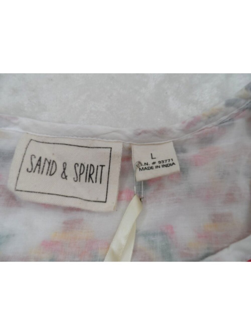 Sand & Spirit Boho Embroidered Mini Dress White Sundress Womens L New - Picture 9 of 10